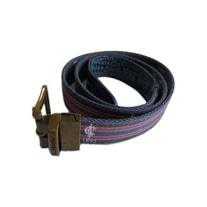 DOC MURPHY Size 32-36 Reversible Golf DRINKS Blue Crocodile Leather Belt